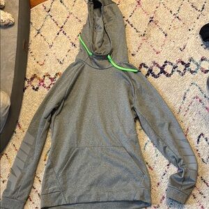 Nike Therma-Fit Gray Hoodie with Neon Green Trim